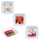 Kit 10 Prato De Plástico Natal Quadrado 26cm Resistente Kit 10 Prato De Plástico Natal Quadrado 26cm Resistente