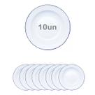 Kit 10 Prato Esmaltado branco 22cm alumínio retro cozinha