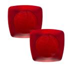Kit 10 Pratos Acrílico Resistente 20cm Vermelho Translúcido