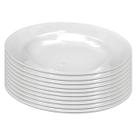 Kit 10 Pratos Fundos Redondos de Melamina Branca 25cm Leves Resistentes Uso Diário Cozinha - Bestfer