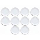 Kit 10 Pratos Rasos Triangular de Melamina Premium Branco 19,1cm Leve Resistente - Bestfer