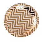 Kit 10 Pratos Sobremesa 18cm Descartáveis de Luxo em Papel Para Festa - Branco e Listras Rose Gold Chevron Missoni Kit 10 Pratos Sobremesa 18cm Descartáveis de Luxo em Papel Para Festa - Branco e Listras Rose Gold Chevron Missoni