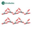 Kit 10 Prendedores De Tecido Metal Cabo Ponta Emborrachado