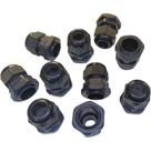 Kit 10 Prensa Cabo PG13.5 1/2 de Nylon com Vedação IP68 Fio Preto