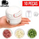Kit 10 Processador Mini Triturador de Alimentos Manual para Alho Cebola Legumes com Lâminas em Aço P Kit 10 Processador Mini Triturador de Alimentos Manual para Alho Cebola Legumes com Lâminas em Aço P