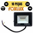 Kit 10 projetor refletor led aluminio 10w 6500k bivolt foxlux