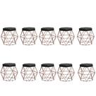 Kit 10 Puffs decorativos aramado Vanessa-material sintético preto