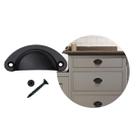 Kit 10 Puxador Concha Para Móveis Gaveta Armário Preto Fosco Kit 10 Puxador Concha Para Móveis Gaveta Armário Preto Fosco