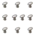 Kit 10 Puxador Para Moveis Oval Cromado Grande Com Parafuso