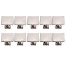 Kit 10 Puxador Ponto Quadrado 22x19mm Escovado Para Gaveta