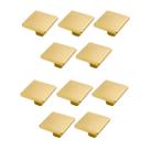 Kit 10 Puxador Ponto Quadrado 30X30mm Dourado Escovado Para Gavetas de Móveis