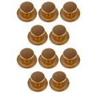 Kit 10 Puxador Ponto Redondo Canela Dourado Escovado Para Gavetas De Móveis