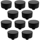 Kit 10 Puxadores 194 YUMA Ponto Preto Fosco Para Móveis Armários e Gavetas