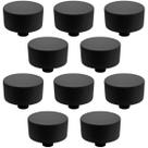 Kit 10 Puxadores 194 YUMA Ponto Preto Fosco Para Móveis Armários e Gavetas