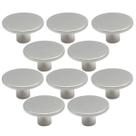 Kit 10 Puxadores 206 Naico Ponto Redondo Cromo Acetinado para Móvel Armários e Gavetas Kit 10 Puxadores 206 Naico Ponto Redondo Cromo Acetinado para Móvel Armários e Gavetas