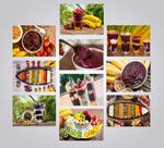 Kit 10 Quadros Açaí Tigela Copo Barca Banana Morango 21x15cm