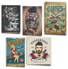 Kit 10 Quadros Barbearia Barbeiro Bar Quadro de Parede Decoração Salão Variados Barbershop