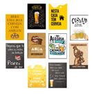 Kit 10 Quadros Cerveja Boteco Bebidas Cervejeiro Bar 21x15cm