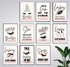 Kit 10 Quadros Cílios Lash Designer Extensão Salão 21x15cm