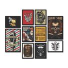 Kit 10 Quadros Decorativos Barbearia Modelo 1 Madeira Mdf Adesivado
