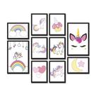 Kit 10 Quadros Decorativos Infantil Modelo 1 Madeira Mdf Adesivado