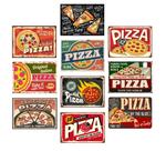 Kit 10 Quadros Pizza Lanchonete Estilo Retrô Vintage 21x15cm