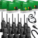 Kit 10 Rádios Walkie Talkie Intelbras RC3002 Com Fones Microfone PTT Espiral