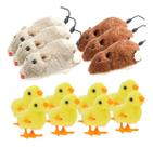 Kit 10 Ratos 10 Pintinho Brinquedo De Fricção Alegre Pelúcia Kit 10 Ratos 10 Pintinho Brinquedo De Fricção Alegre Pelúcia