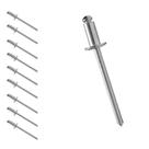 Kit 10 Rebite Pop Repuxo 4X8mm De Alumínio Fixação Metal Chapa Portõe Grade Mecânica Serralheira