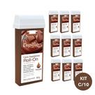 Kit 10 Refil Ceras Depiladora Refil Roll On Depilação Depilflax Chocolate 100g