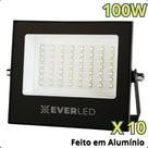 Kit 10 Refletor 100w Everled Branco Frio Led 6500k Externo Kit 10 Refletor 100w Everled Branco Frio Led 6500k Externo