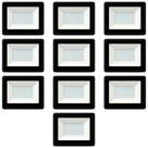 Kit 10 refletor de led slim 100w 6500k branco frio ip66 biv ctb