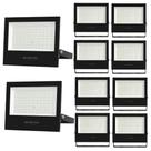 Kit 10 Refletor Holofote de LED Slim 100W TECH Preto Bivolt Blumenau Iluminação
