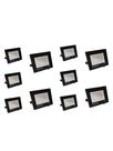 kit 10 Refletor Led 100w Holofote bivolt Prova Dágua Ip66 Branco Frio 6000K