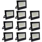 Kit 10 refletores de led Bivolt 100w 5500k ip66 - branco frio