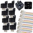 Kit 10 Relé Universal 5 Pinos Auxiliar Reversor Com Chicote Kit 10 Relé Universal 5 Pinos Auxiliar Reversor Com Chicote