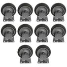 Kit 10 Rodinhas 12cm Plástico BP 5 Polegadas c Placa Fixa