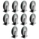Kit 10 Rodinhas 15cm Plástico BP 6 Polegadas c Placa Fixa