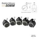 Kit 10 Rodinhas Cadeira de Escritório ou Gamer Silicone AntiRisco e Ruído com Pino 11mm