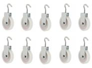 KIT 10 ROLDANA PLASTICA NYLON PARA VARAL 8cm COM GANCHO REFORÇADA