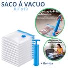 Kit 10 Saco À Vacuo Com Bomba 50x60cm Organização Otimização De Espaço Mala Guarda Roupas Verittas