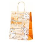 Kit 10 Sacola Kraft P/ Ovos de Páscoa Bunny 17,5x8,5x21,5cm