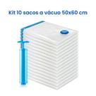Kit 10 Sacos a Vácuo 50x60 cm com Bomba Manual Inclusa Organizador a Vácuo para Roupas Edredons e Viagem ENGARB