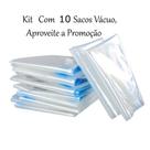 Kit 10 Sacos À Vácuo 60x50cm Organizador de Roupa Protetor