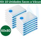 Kit 10 Sacos de roupa a Vácuo Hermético 60x80cm Edredom Toalhas Roupas viagem Kit 10 Sacos de roupa a Vácuo Hermético 60x80cm Edredom Toalhas Roupas viagem