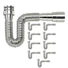 Kit 10 Sifão Flexível Multiuso Pvc Tigre Universal Cromado