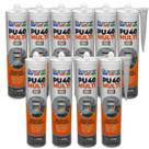 Kit 10 Silicone PU40 Cinza Adesivo Cola Vedação Barone 400g Multiuso