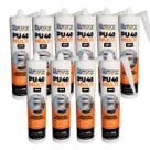 Kit 10 Silicone PU40 Preto Adesivo Cola Vedação Barone 400g Multiuso