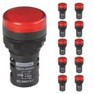 Kit 10 Sinaleiro Led 22mm Monobloco 220V Vermelho Tramontina Kit 10 Sinaleiro Led 22mm Monobloco 220V Vermelho Tramontina