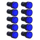 Kit 10 sinaleiro led ad22-22mm 220v azul stark